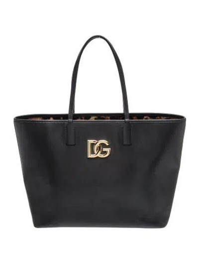 Pre-owned Dolce & Gabbana Leather Tote In Black