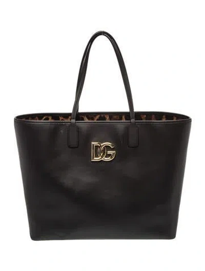 Pre-owned Dolce & Gabbana Leather Tote In Black