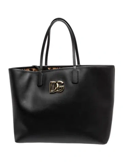 Pre-owned Dolce & Gabbana Leather Tote In Black
