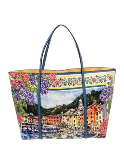Pre-owned Dolce & Gabbana Leather Tote In Blue