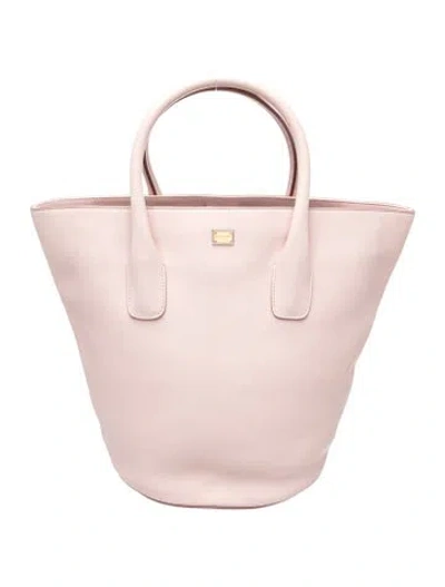 Pre-owned Dolce & Gabbana Leather Tote Medium In Pink