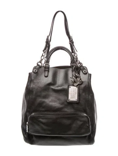 Pre-owned Dolce & Gabbana Leather Tote In Metallic/silver
