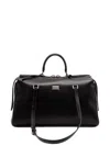 Dolce & Gabbana Leather Travel Bag In Black
