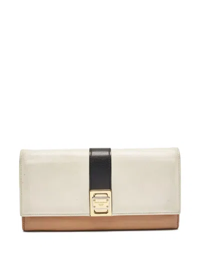 Pre-owned Dolce & Gabbana Leather Tri-tone Wallet