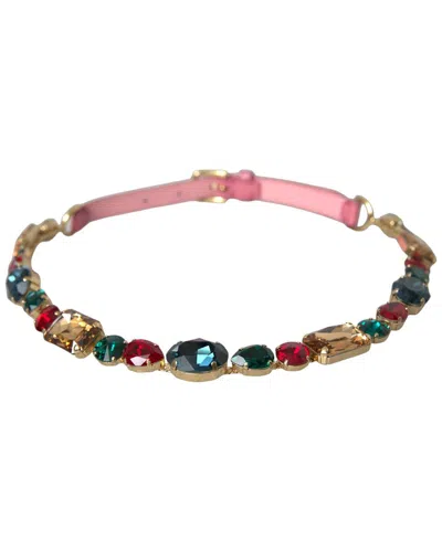 Dolce & Gabbana Leather-trim Belt In Multi