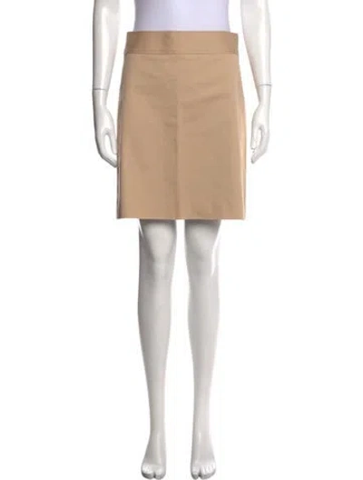 Pre-owned Dolce & Gabbana Leather Trim Embellishment Mini Skirt In Neutrals