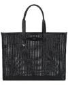 Dolce & Gabbana Leather Intreccio Shopper Bag In Black