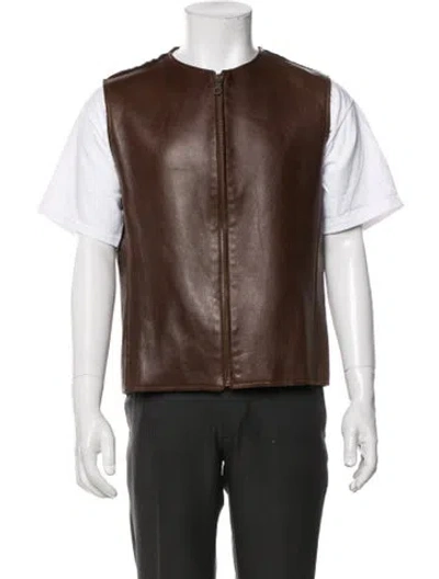 Pre-owned Dolce & Gabbana Leather Vest In Brown