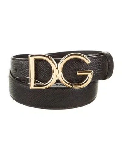 Pre-owned Dolce & Gabbana Leather Waist Belt In Black