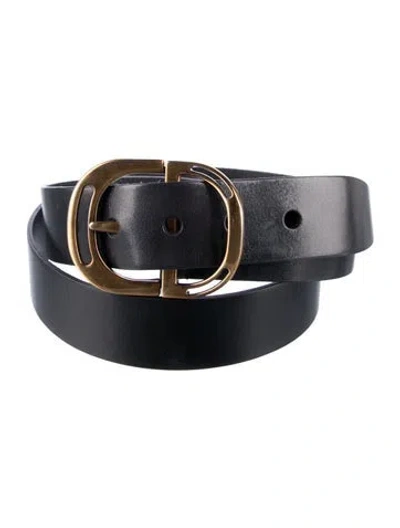 Pre-owned Dolce & Gabbana Leather Waist Belt In Black