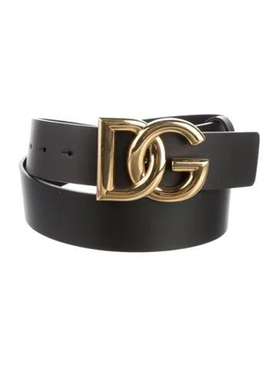 Pre-owned Dolce & Gabbana Leather Waist Belt In Black