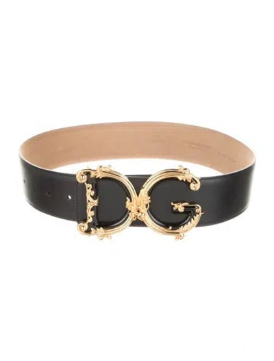 Pre-owned Dolce & Gabbana Leather Waist Belt In Black