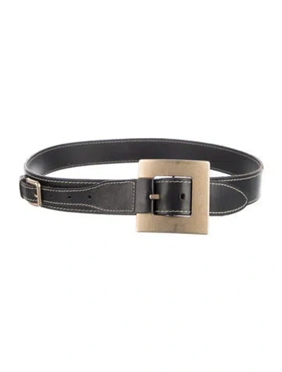 Pre-owned Dolce & Gabbana Leather Waist Belt In Black