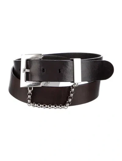 Pre-owned Dolce & Gabbana Leather Waist Belt In Brown