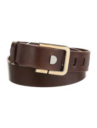 Pre-owned Dolce & Gabbana Leather Waist Belt In Brown
