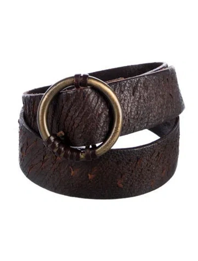Pre-owned Dolce & Gabbana Leather Waist Belt In Brown