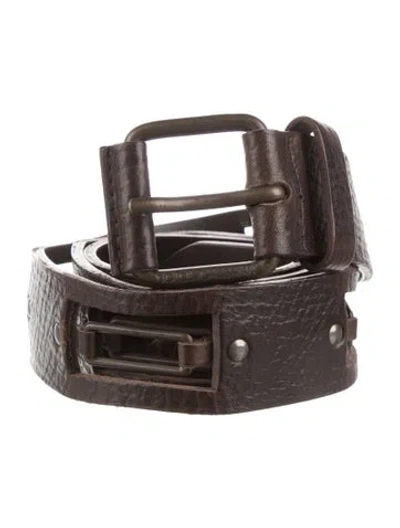 Pre-owned Dolce & Gabbana Leather Waist Belt In Brown