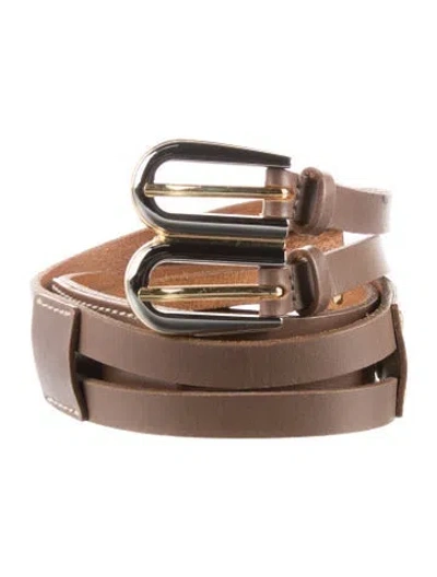 Pre-owned Dolce & Gabbana Leather Waist Belt In Brown