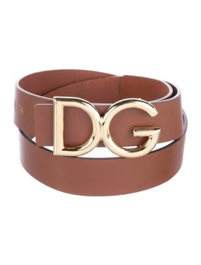 Pre-owned Dolce & Gabbana Leather Waist Belt In Brown
