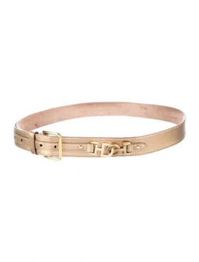 Pre-owned Dolce & Gabbana Leather Waist Belt In Neutral