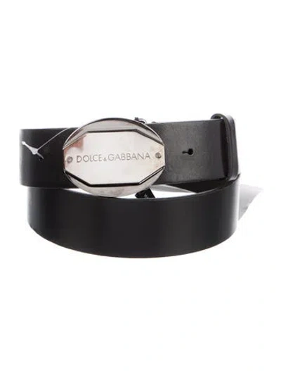 Pre-owned Dolce & Gabbana Leather Waist Belt W/ Tags In Black