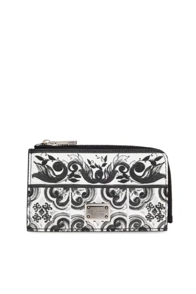 Dolce & Gabbana Leather Wallet In Neutral