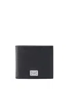 Dolce & Gabbana Black Bi-fold Wallet With Logo Plaque On The Front In Grained Leather Man