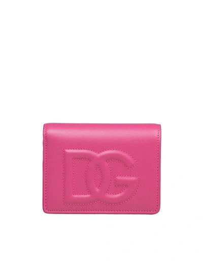 Dolce & Gabbana Leather Wallet In Glicine Color In Pink
