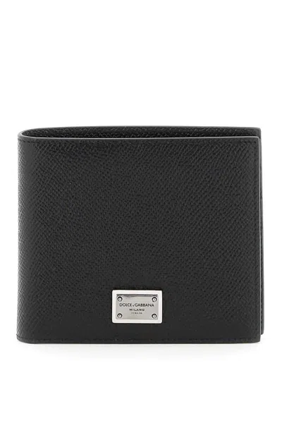 Dolce & Gabbana Dauphine Leather Wallet In Black