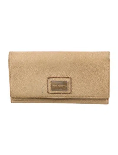 Pre-owned Dolce & Gabbana Leather Wallet In Neutrals