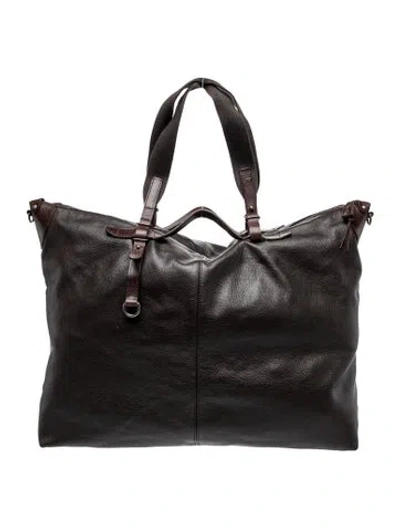 Pre-owned Dolce & Gabbana Leather Weekender Bag In Brown