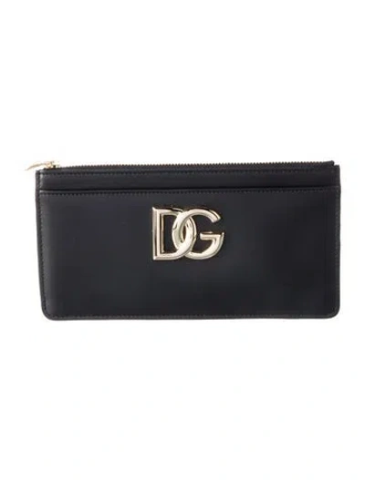 Pre-owned Dolce & Gabbana Leather Wristlet In Black