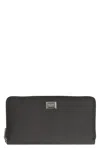 Dolce & Gabbana Dauphine Logo-plaque Leather Wallet In Black