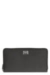 Dolce & Gabbana Dauphine Logo-plaque Leather Wallet In Black