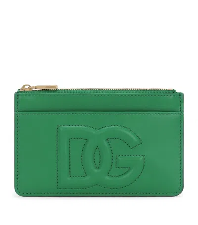 DOLCE & GABBANA LEATHER ZIP CARD HOLDER