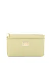 Dolce & Gabbana Leather Zip Cardholder In Yellow