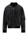 Dolce & Gabbana Leather Zip-up Bomber Jacket In Black