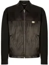 Dolce & Gabbana Logo-plaque Leather Jacket In Black