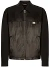 Dolce & Gabbana Logo-plaque Leather Jacket In Black