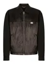 Dolce & Gabbana Logo-plaque Leather Jacket In Black