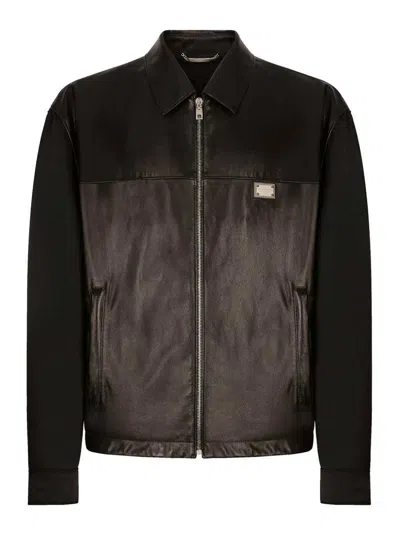 DOLCE & GABBANA CHAQUETA DE CUERO - NEGRO