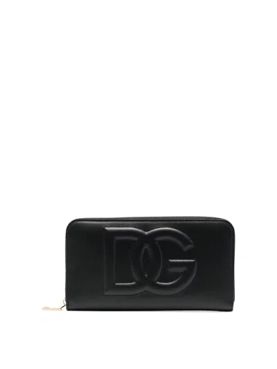 Dolce & Gabbana Leather Zipped Wallet In Black