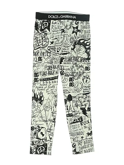 Pre-owned Dolce & Gabbana Kids' Leggings In White