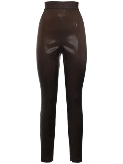 Dolce & Gabbana Leggings With Elastic In Waist In Brown