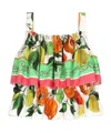 Dolce & Gabbana Sleeveless Top With Lemon And Orange Print In Multicolor