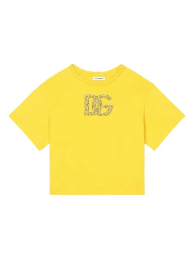 Dolce & Gabbana Kids' Lemon Cotton T-shirt In Yellow
