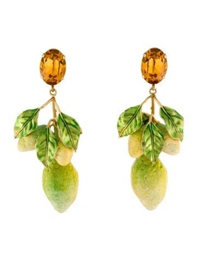 Pre-owned Dolce & Gabbana Lemon Drop Earrings In Yellow