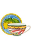 Dolce & Gabbana Lemon-print Porcelain Tea Set In Pattern