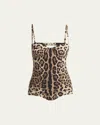 Dolce & Gabbana Women's Leopard One-piece Swimsuit In Leo New