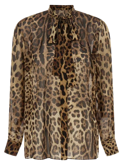 Dolce & Gabbana Leo Blouse In Brown